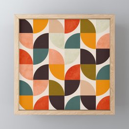 bauhaus mid century geometric shapes 9 Framed Mini Art Print
