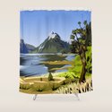 Fantail in the Harakeke Shower Curtain by Ira Mitchell-Kirk | Society6