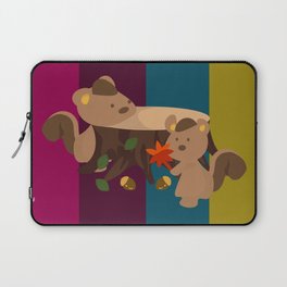 Contemporary Fall Graphic Squirrels Laptop Sleeve