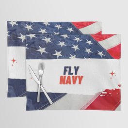 A well-design logo of "Fly Navy" Placemat