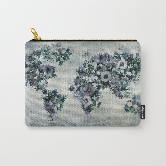 floral world map 2 Carry-All Pouch