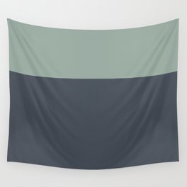 Navy Gray Blue Green Celadon Sage Minimalist Solid Stripe Color Block Pattern Wall Tapestry