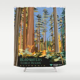 Vintage poster - Headwaters Forest Reserve Shower Curtain