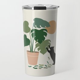 Cat and Plant 13: The Making of Monstera Travel Mug