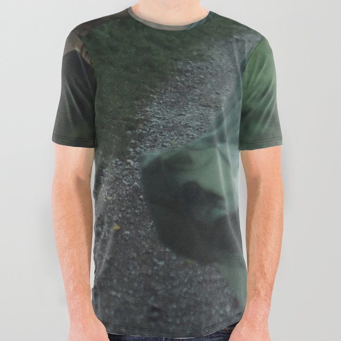 A hard rain is gonna fall; female in the wilderness looking skyward magical realism fantasy color photograph / photography All Over Graphic Tee
