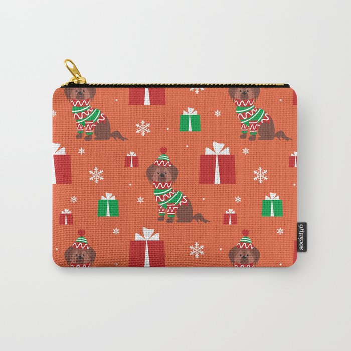 Colorful Seamless Pattern with Cute Dog in Christmas Costume 06 Carry-All Pouch