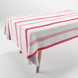 Red Watercolor Stripes and Lines Tablecloth