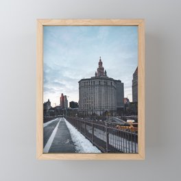 Sunset on the Brooklyn Bridge | Travel Photography in NYC Framed Mini Art Print