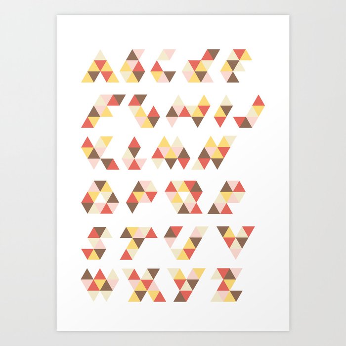 Ice Cream Isometric Alphabet Art Print