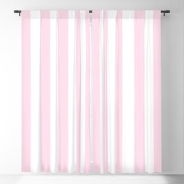 Simple Pink and White stripes, vertical Blackout Curtain