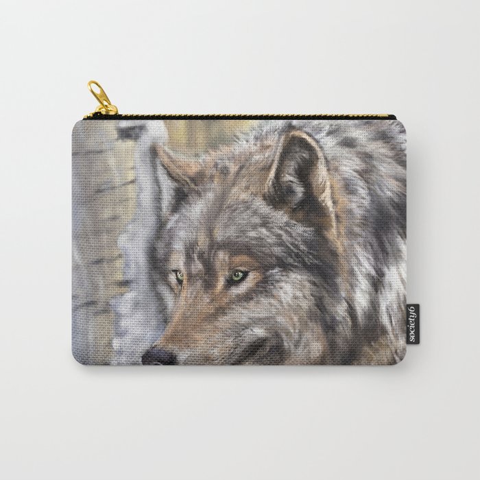 Wolf in the Woods Carry-All Pouch
