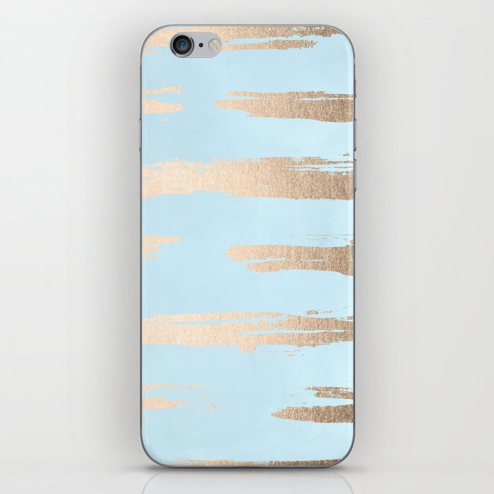 Abstract Paint Stripes Gold Tropical Ocean Sea Turquoise iPhone Skin
