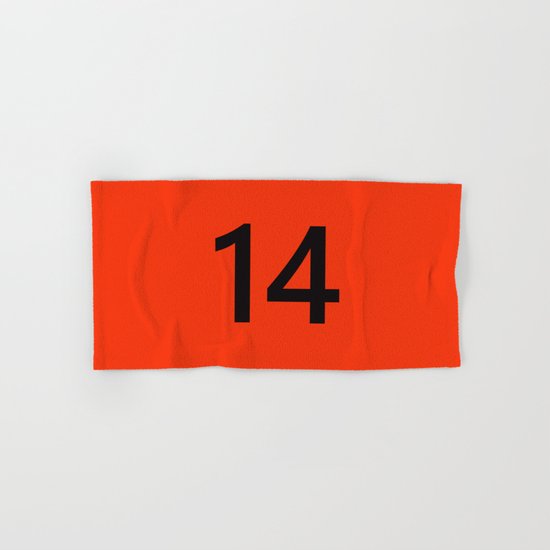 Legendary No. 14 in orange and black Hand & Bath Towel