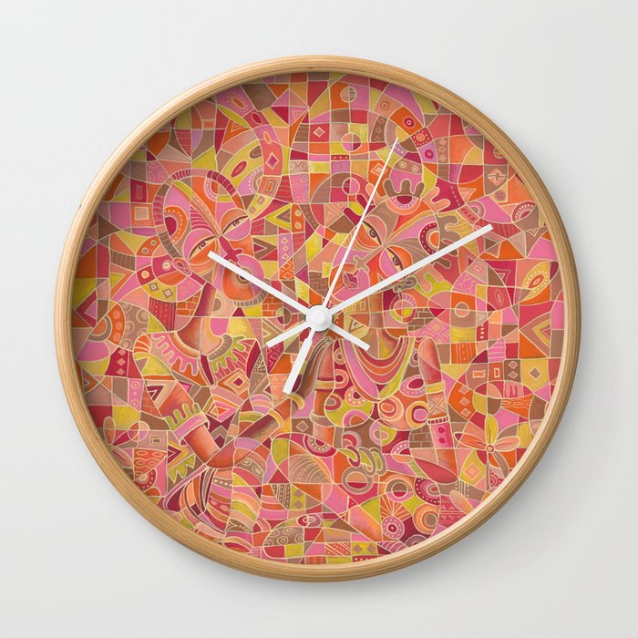 Dialogue V love and marriage painting Wall Clock