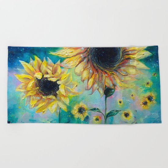 Supermassive Sunflowers Beach Towel