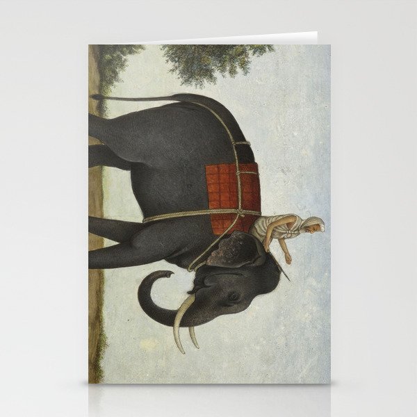 An Elephant Keeper Riding His Elephant (1825) Stationery Cards