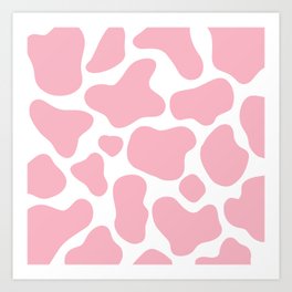 Pastel Pink and White Cow Print Art Print