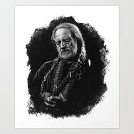 Willie Nelson Drawing Maguire Black Frame Framed Art Print Picture B12X14049 The Art Stop 