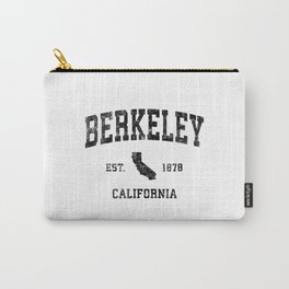 Berkeley California CA Vintage Sports Design Black Carry-All Pouch