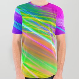 neon saturn waves All Over Graphic Tee