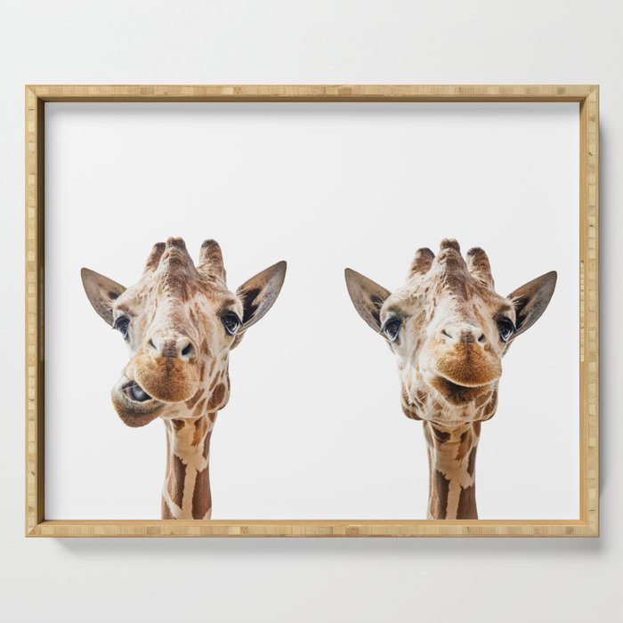 Funny Giraffe Portrait Art Print, Cute Animals, Safari Animal Nursery, Kids Room Poster, Wall Art Serving Tray