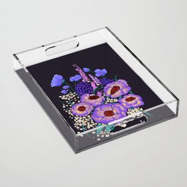 floral purple Acrylic Tray