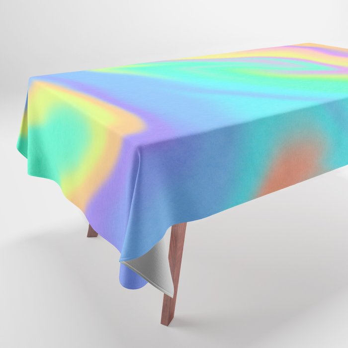 Rainbow Swirl Gradient Trippy Colorful Tablecloth