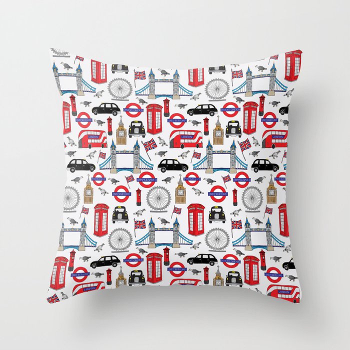 Mindfulnice_LondonStreets Throw Pillow