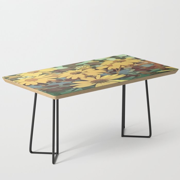 Abstract Sunny Daisies Landscape Coffee Table