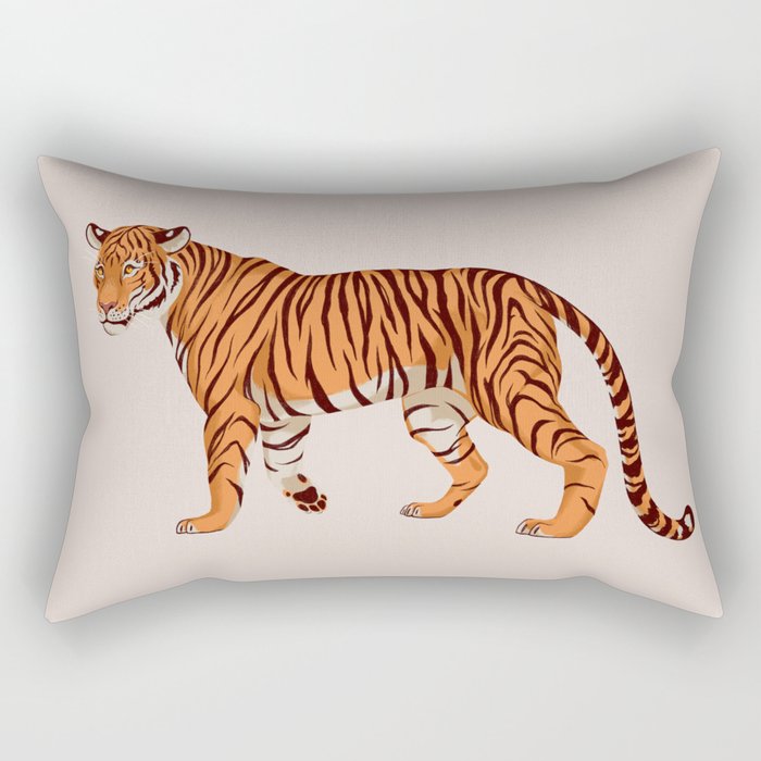 Tiger - Warm Neutral Rectangular Pillow