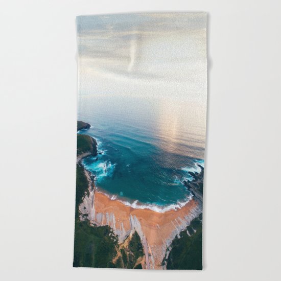 Beach from above Beach Towel