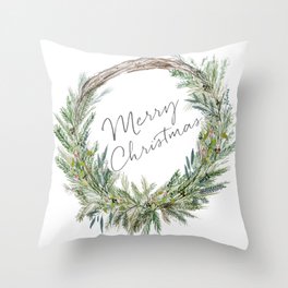 Christmas Wreath Throw Pillow