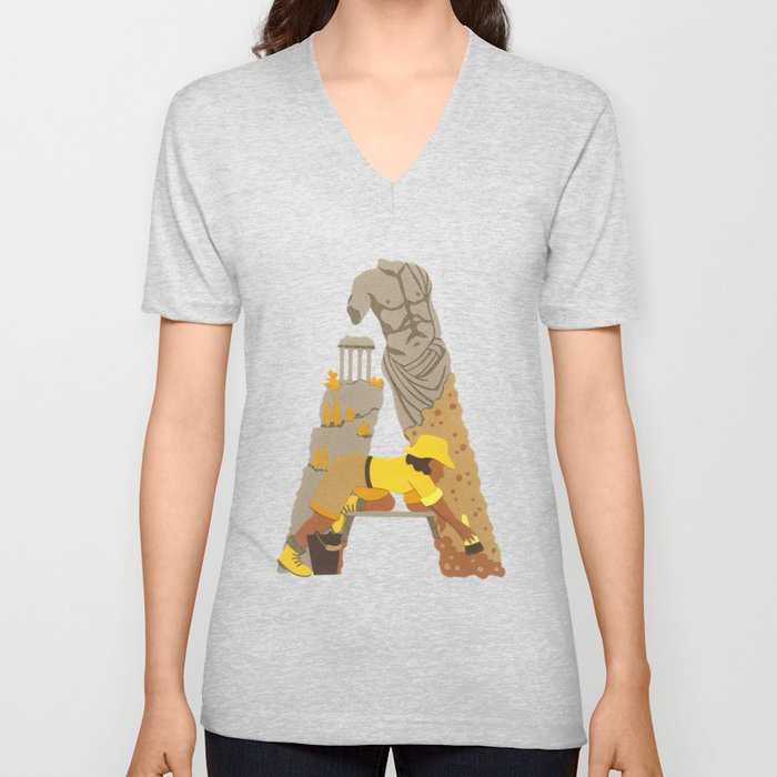 A as Archaeologist V Neck T Shirt