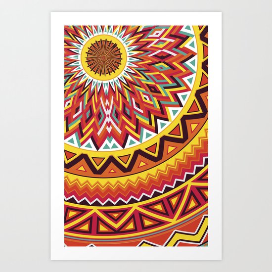 Mandala Aztec Pattern 4 Art Print