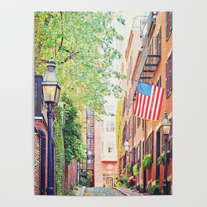 Historic Acorn Street, Beacon Hill Poster