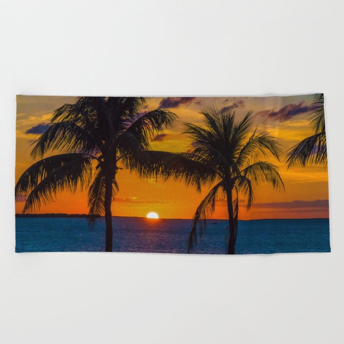 Key Largo Sunset Beach Towel