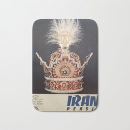 Wanderlust Iran Persia Pahlavi Crown Imperial Regalia Bath Mat | Wanderlust, Typography, Iran, Digital, Vintage, Placard, Persia, Pahlavi, Classic, Crown 