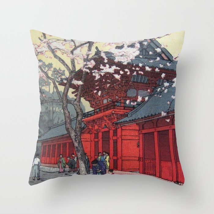 Hiejinja 1941(woodcut)_Hiroshi YoshidaJapanese printmaker(1876-1950) Throw Pillow