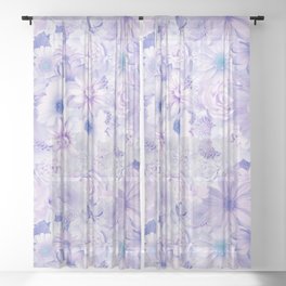 radiant violet floral bouquet aesthetic array Sheer Curtain