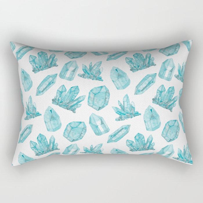 Crystals - Aquamarine Rectangular Pillow