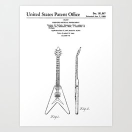 Gibson Flying V Guitar Patent Art Print