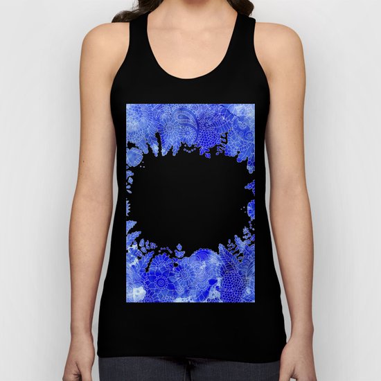 Blue Floral Pattern 04 Unisex Tank Top