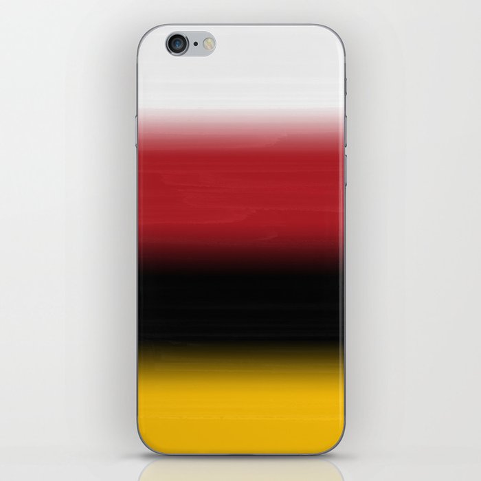 White to red to black to mustard yellow ombre gradient with painted texture appearance iPhone Skin