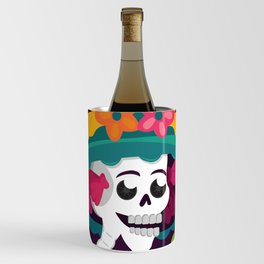 Mexican Day Of The Dead Catrina Skull / Traditional Cultural Icon in México by Akbaly Wine Chiller