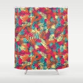 Funky psychotropical palms Shower Curtain