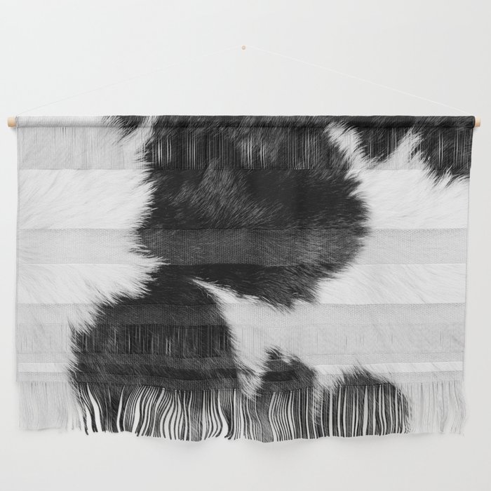Decorative Black and White Cowhide Wall Hanging