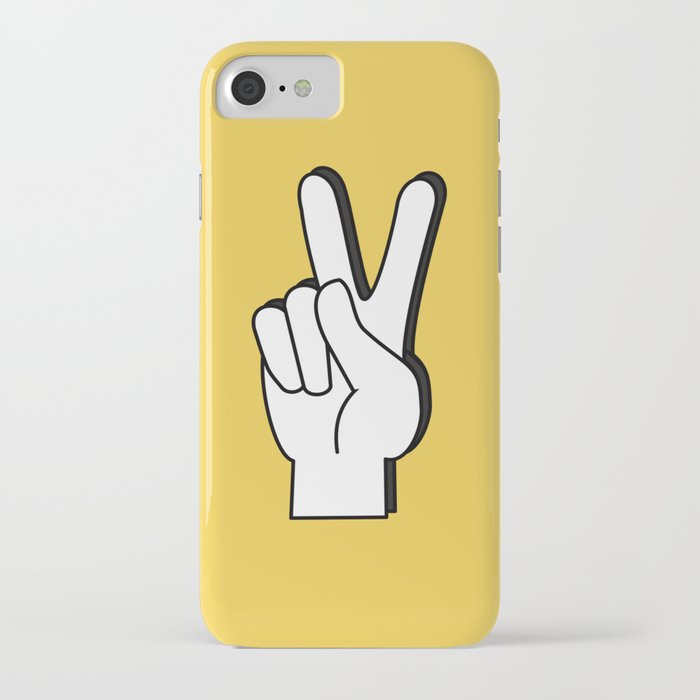 peace sign yellow iphone case