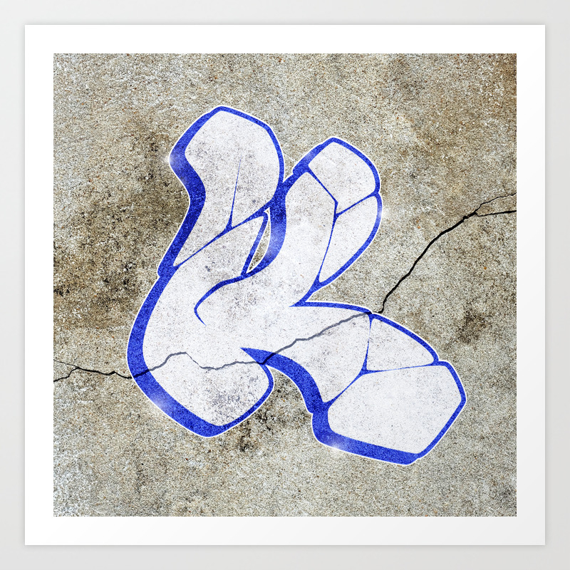 K Graffiti Letter Art Print By Joax Society6