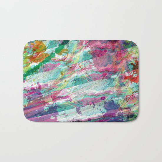 Bright Color Splash Abstract Bath Mat