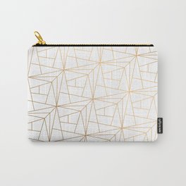 Geometric Gold Pattern With Gold Shimmer On White Carry-All Pouch